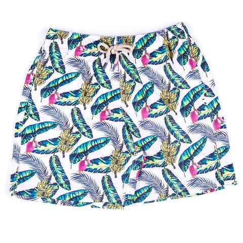 Men’s Printed Pink Papaya Shorts With Bag