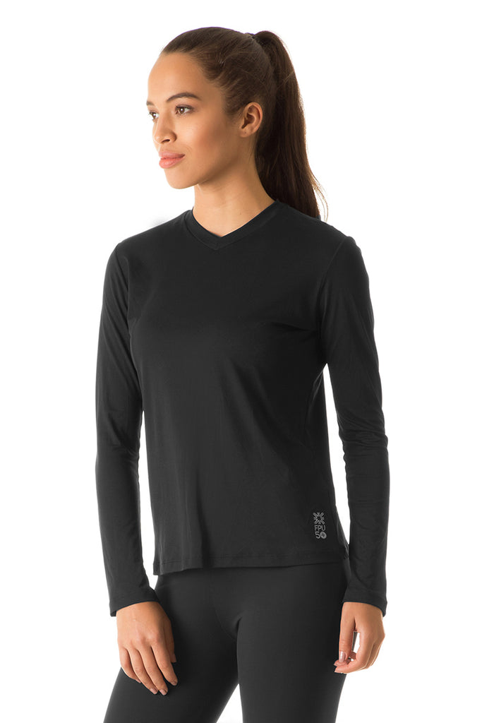 Women’s UPF50+ SportFit V-neck top (Long Sleeve)