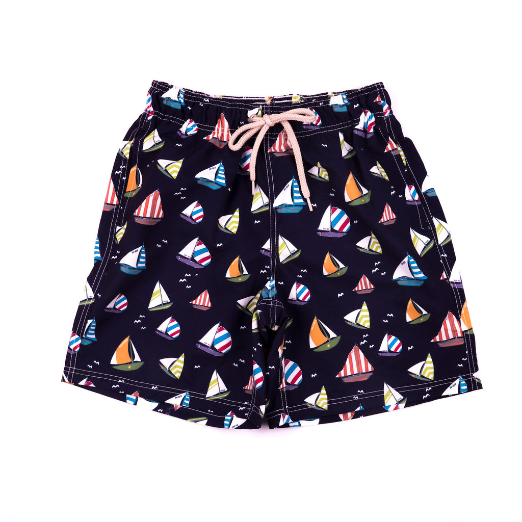 Printed Sailboat Shorts - KIDS