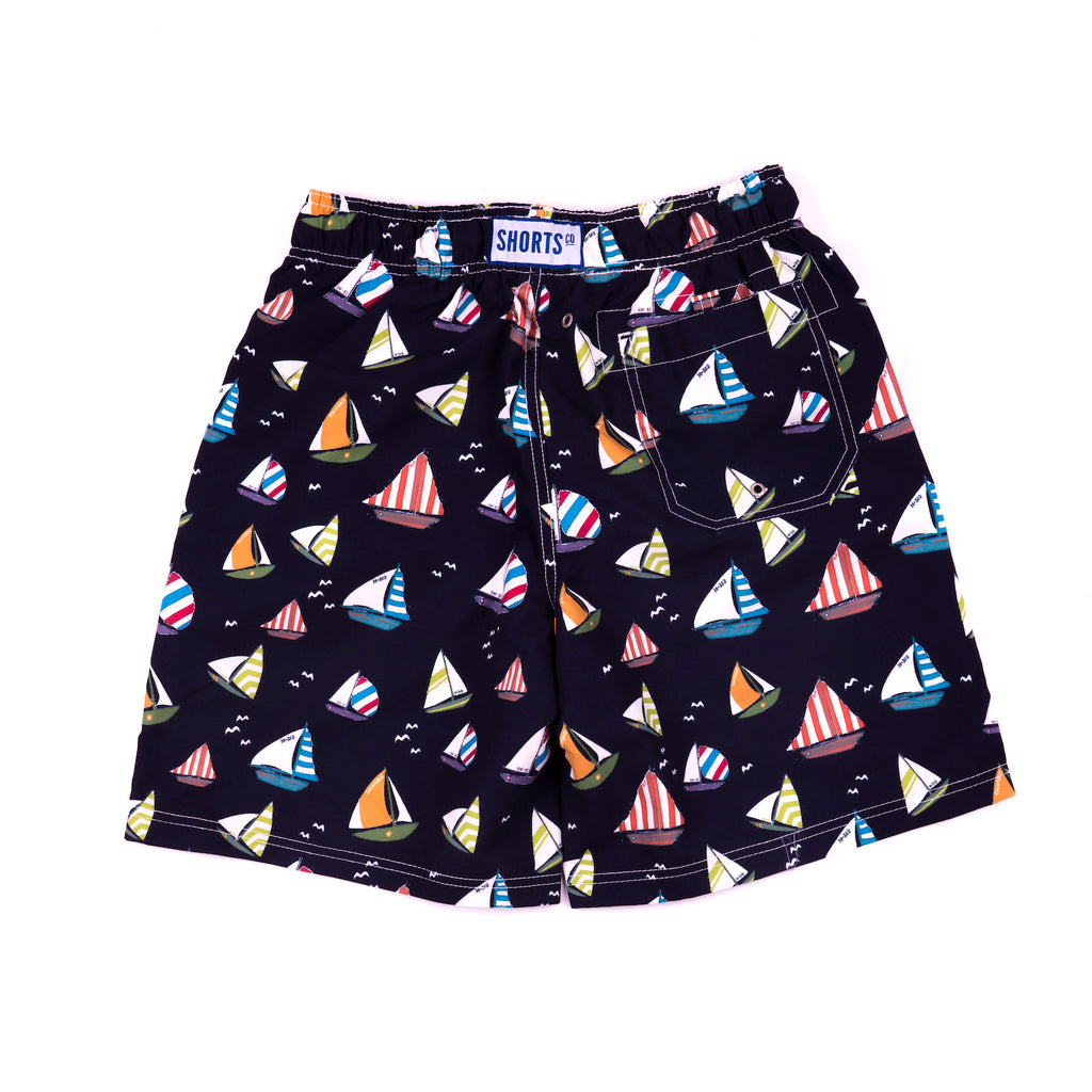 Printed Sailboat Shorts - KIDS