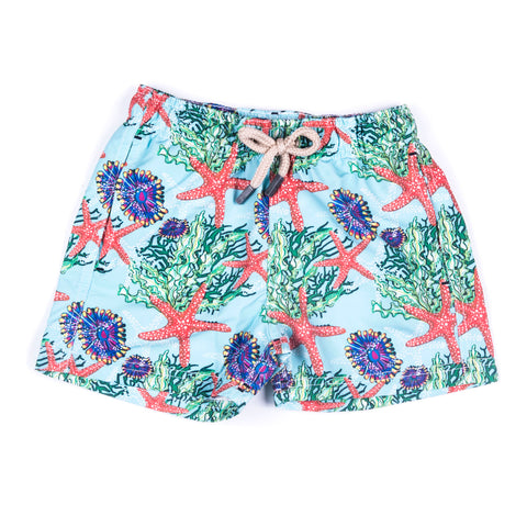 Men’s Printed Yellow Turtle Shorts with bag